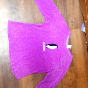 Purple penguin sweater
